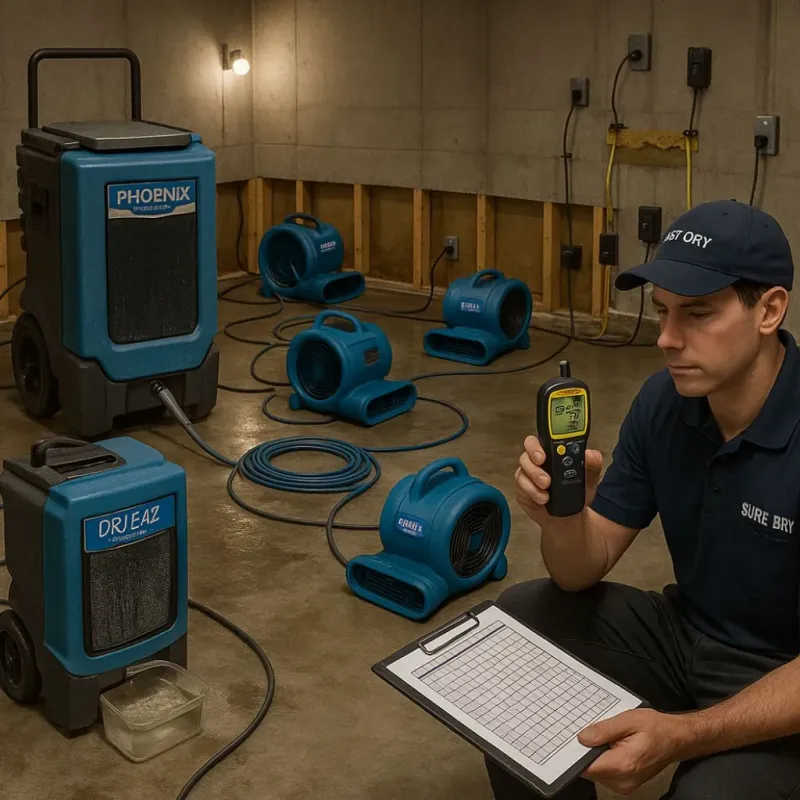 Structural Drying and Dehumidification process in Midvale, UT